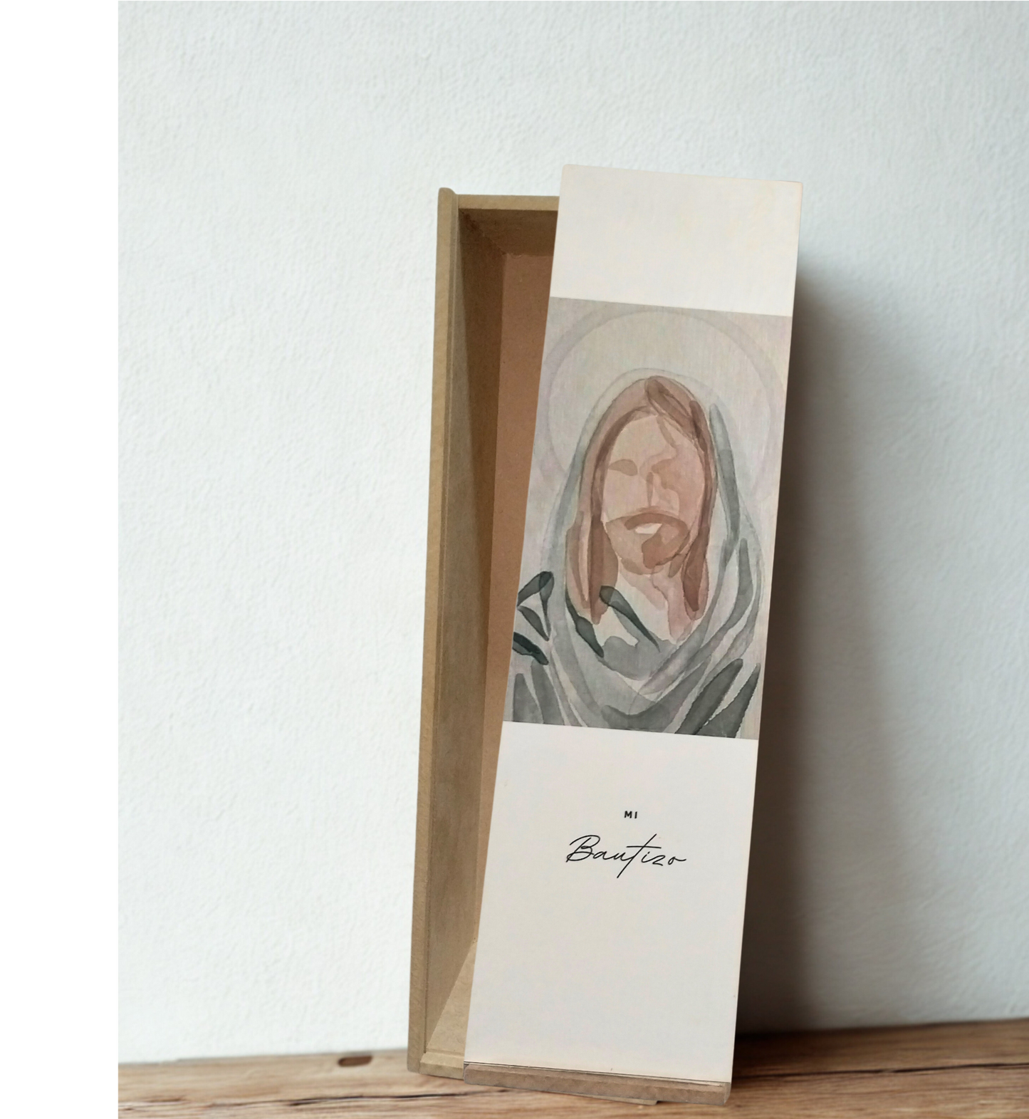 Caja de Madera " Jesús el Buen Pastor"