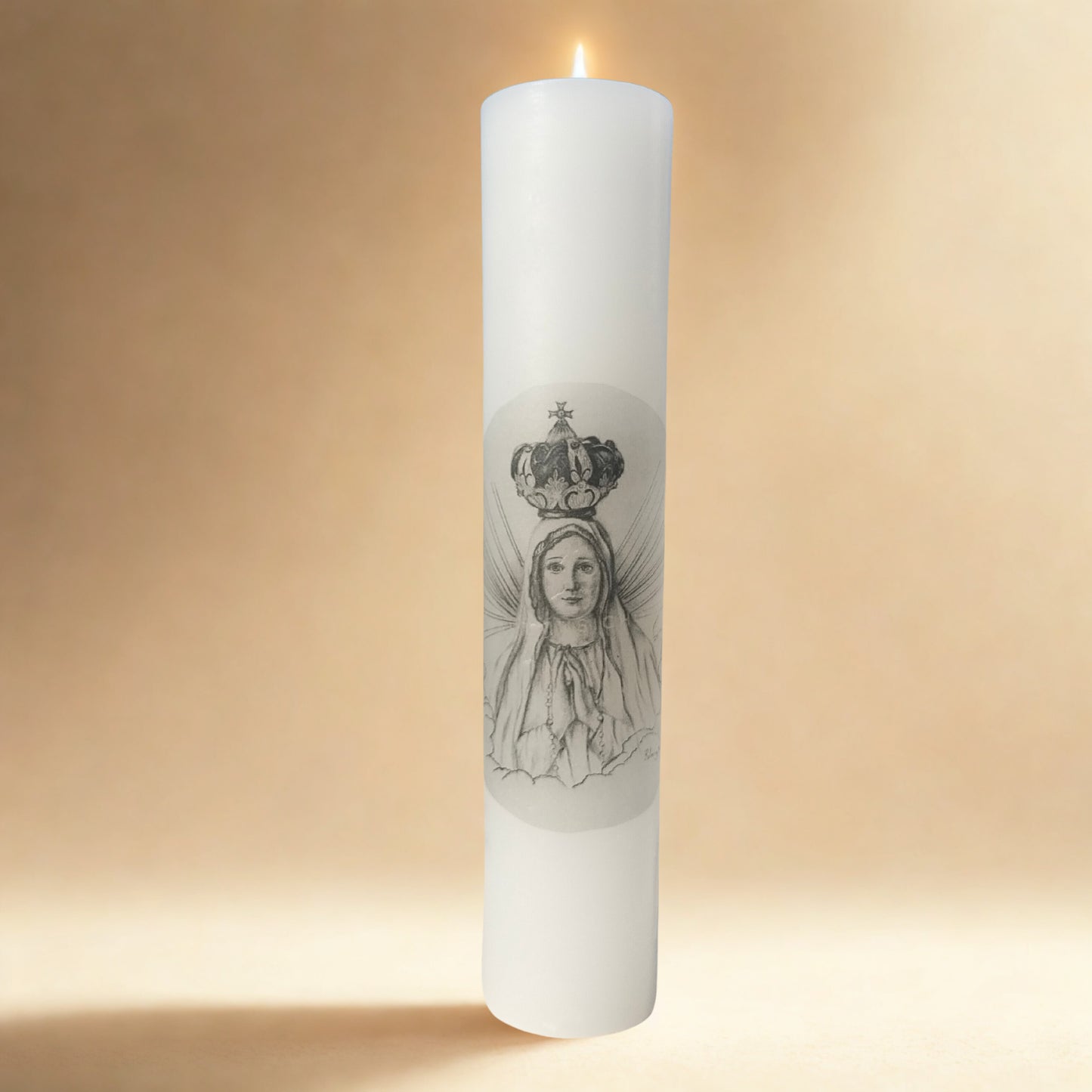 Cirio Virgen Fátima a Lápiz