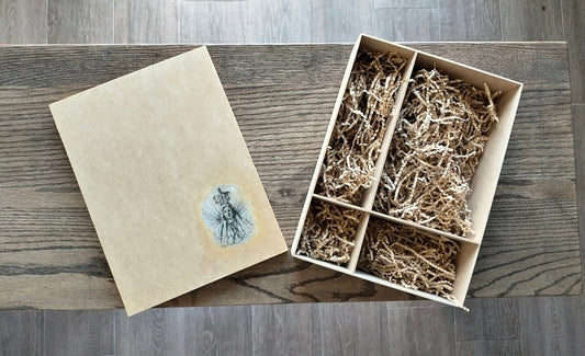 Caja de Madera " Sello Virgen de Fátima a Lápiz"