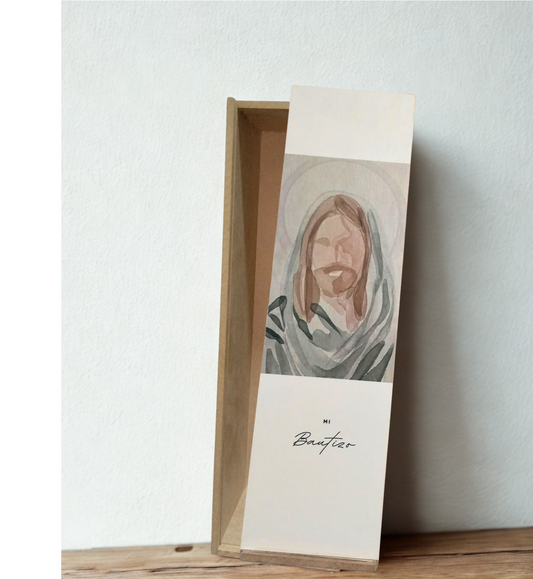 Caja de Madera " Jesús el Buen Pastor"